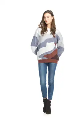 Papillon Abstract Scenic Knit Sweater - 13211