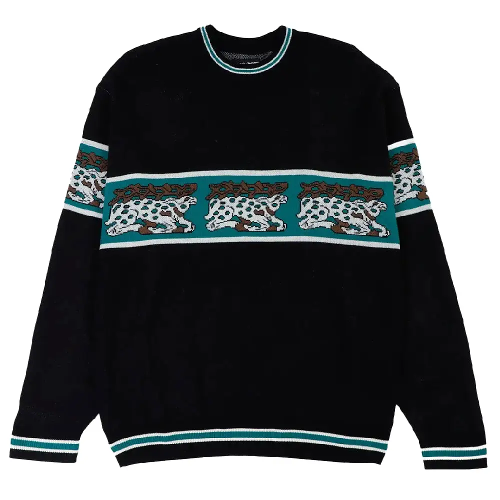 Pass Port Antler Knit Sweater Black/Teal