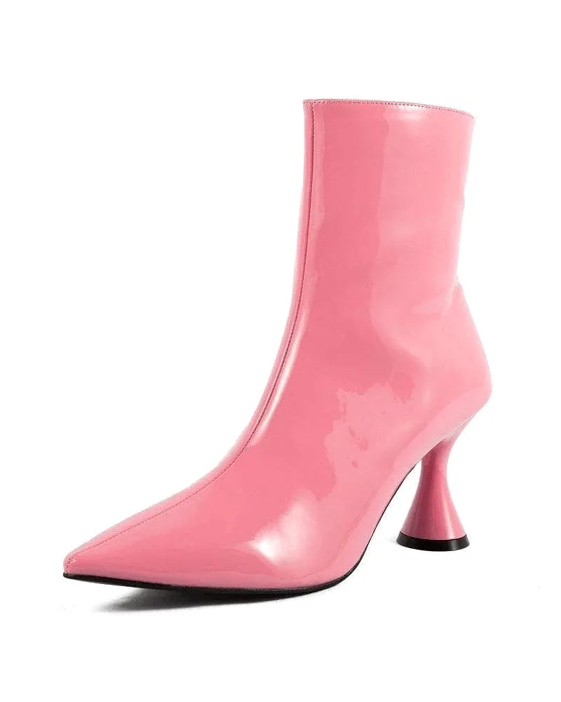 Patent Leather Side-zip Stiletto Ankle Boots