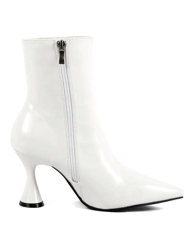 Patent Leather Side-zip Stiletto Ankle Boots