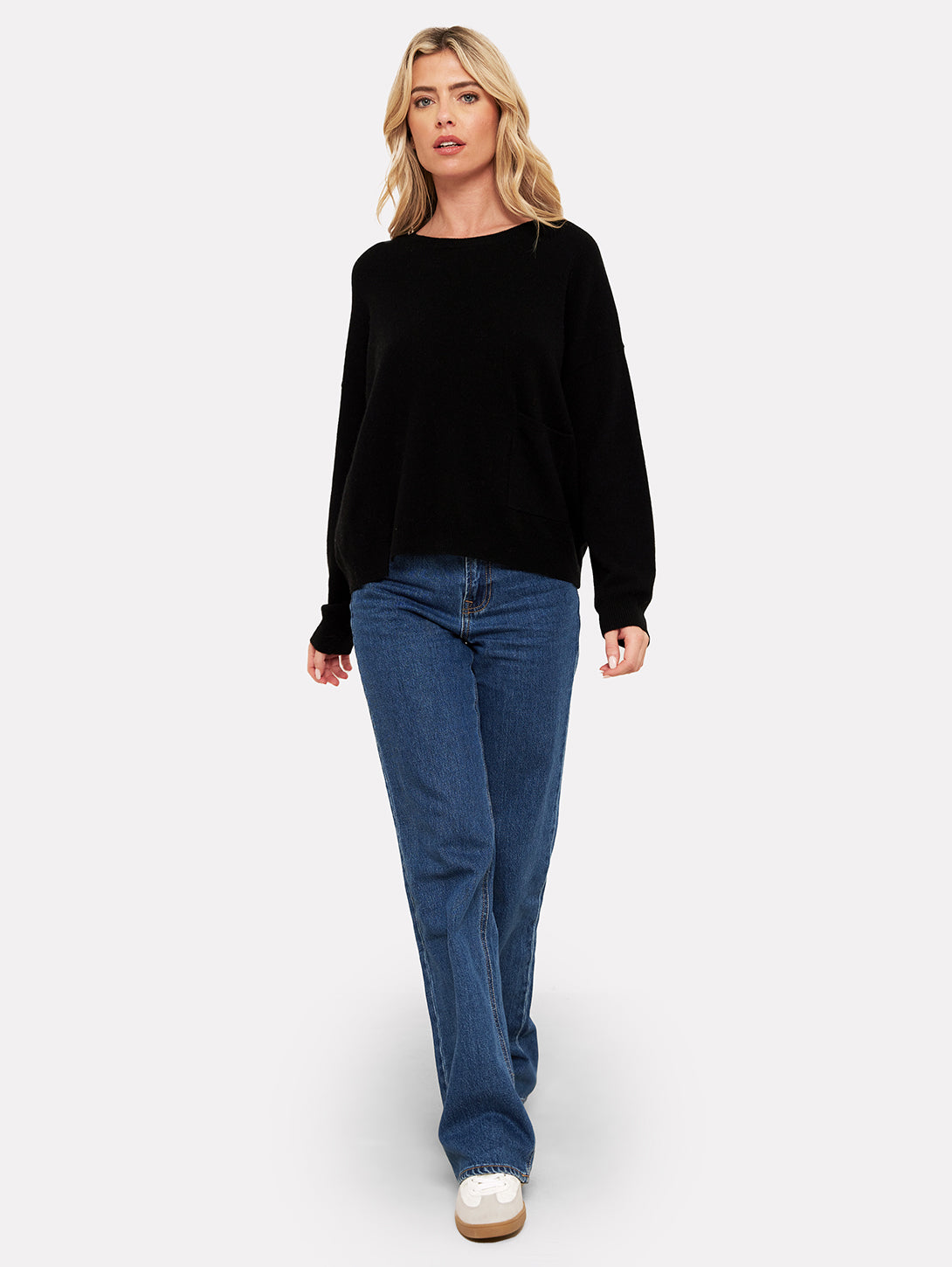 Pepper Split Hem Sweater - Black