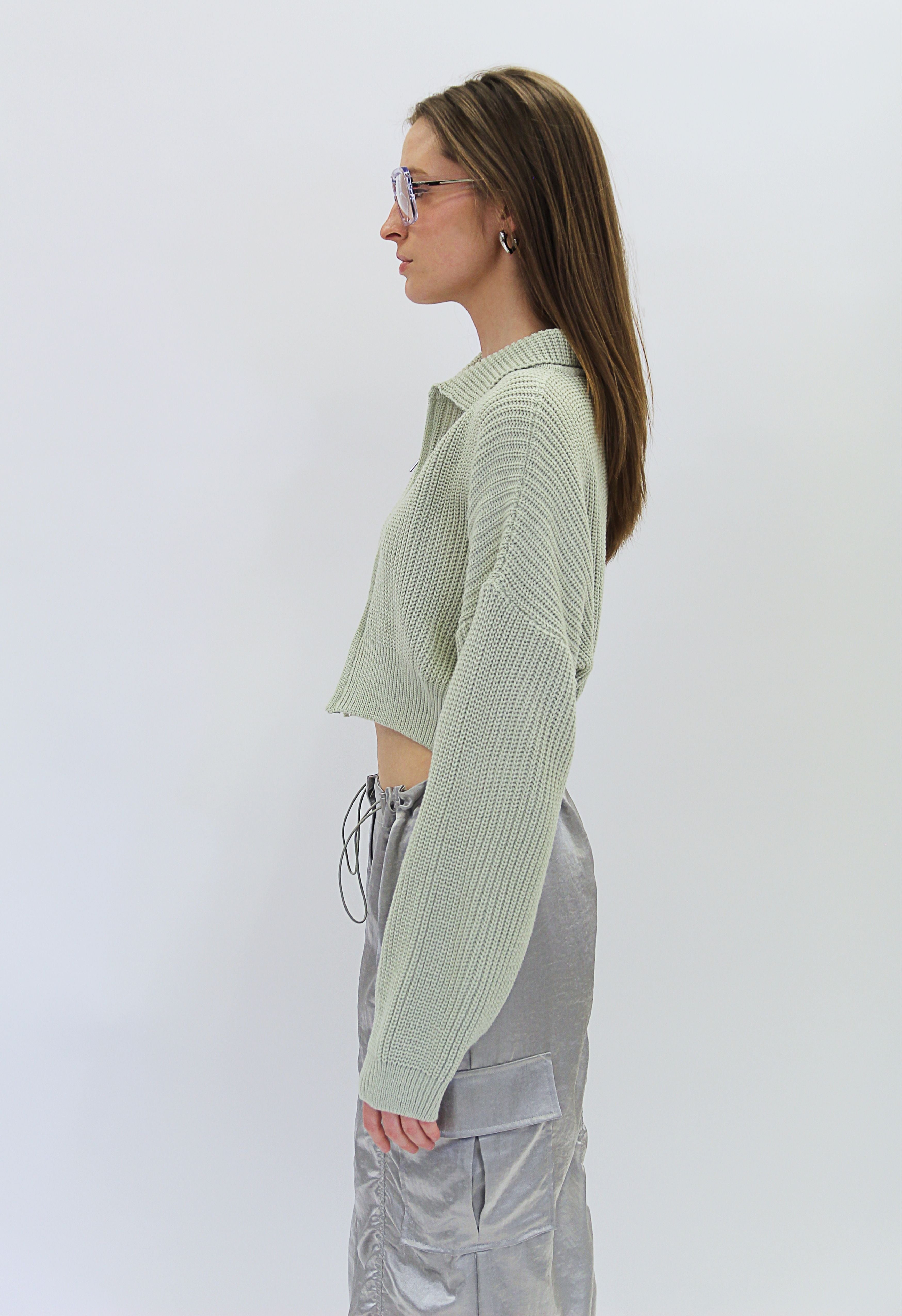 Sage Double Zip Cardigan