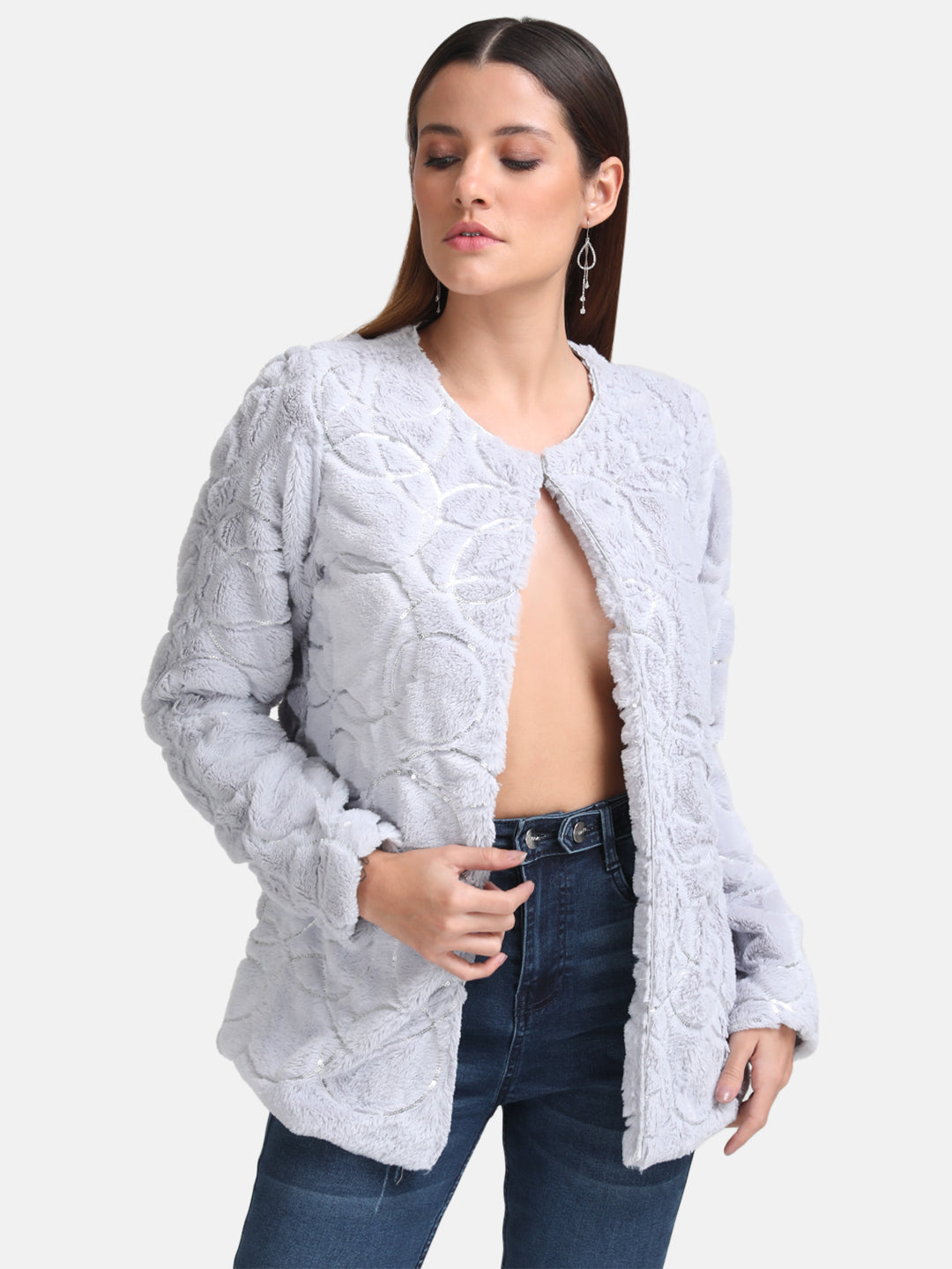 Sequin Fur Jacket