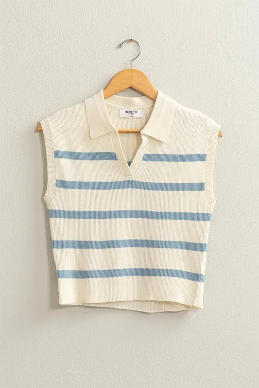 Striped Polo Vest