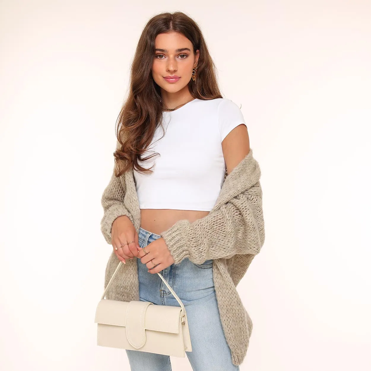 Taupe Wollen - Vest