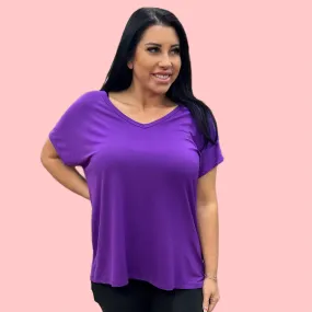 The Everyday Essential Purple V-Neck Tee