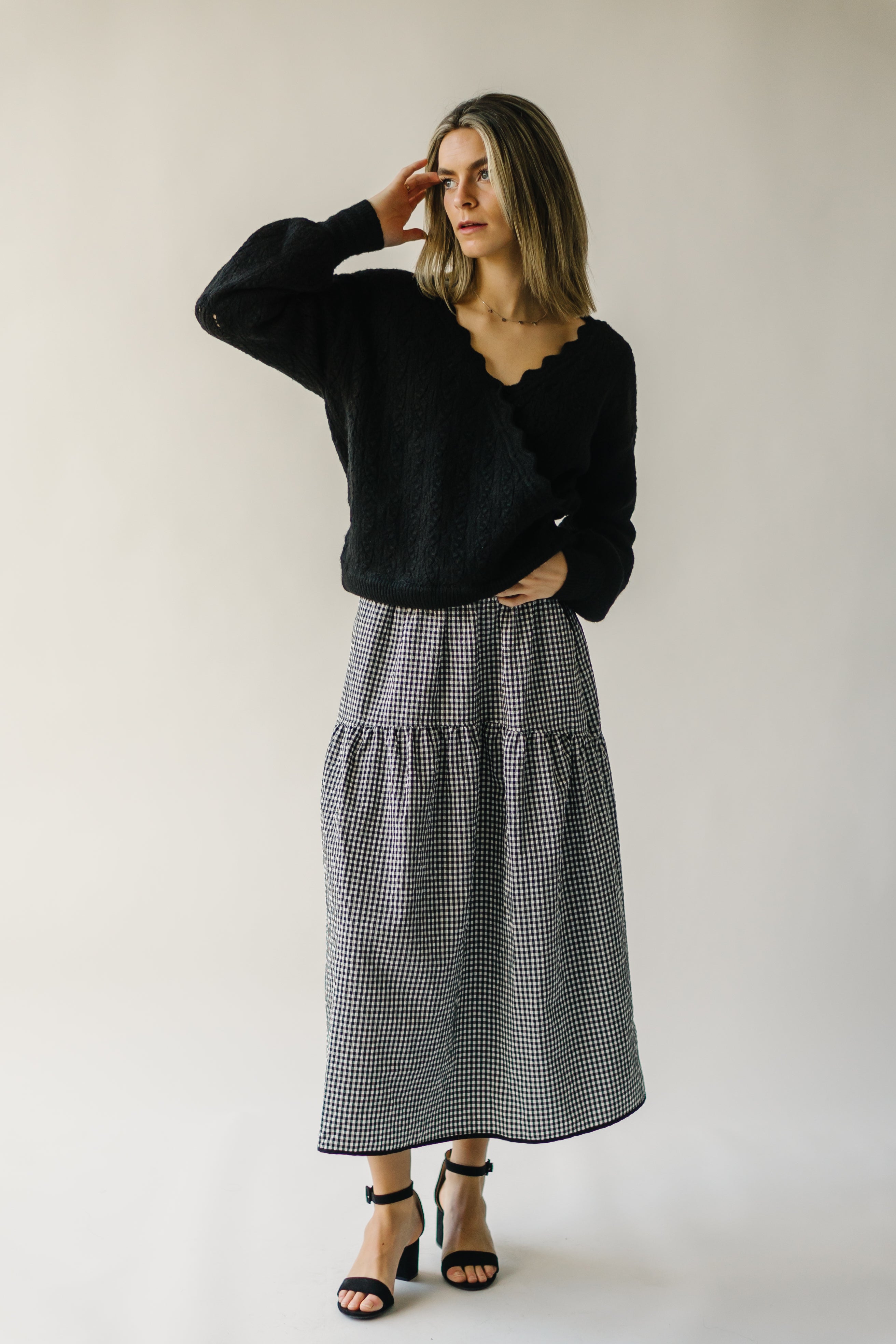 The Tagger Knit Wrap Sweater in Black