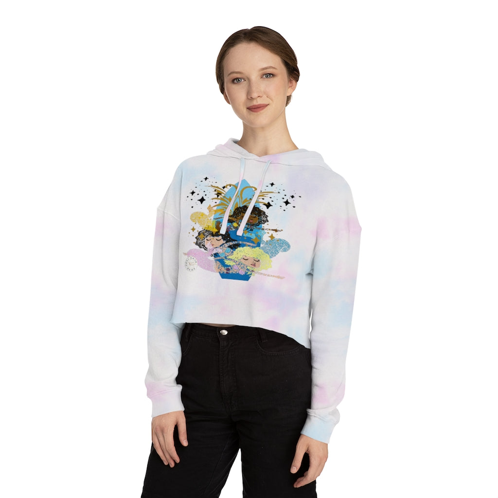 Three Mermaids Cropped Hoodie