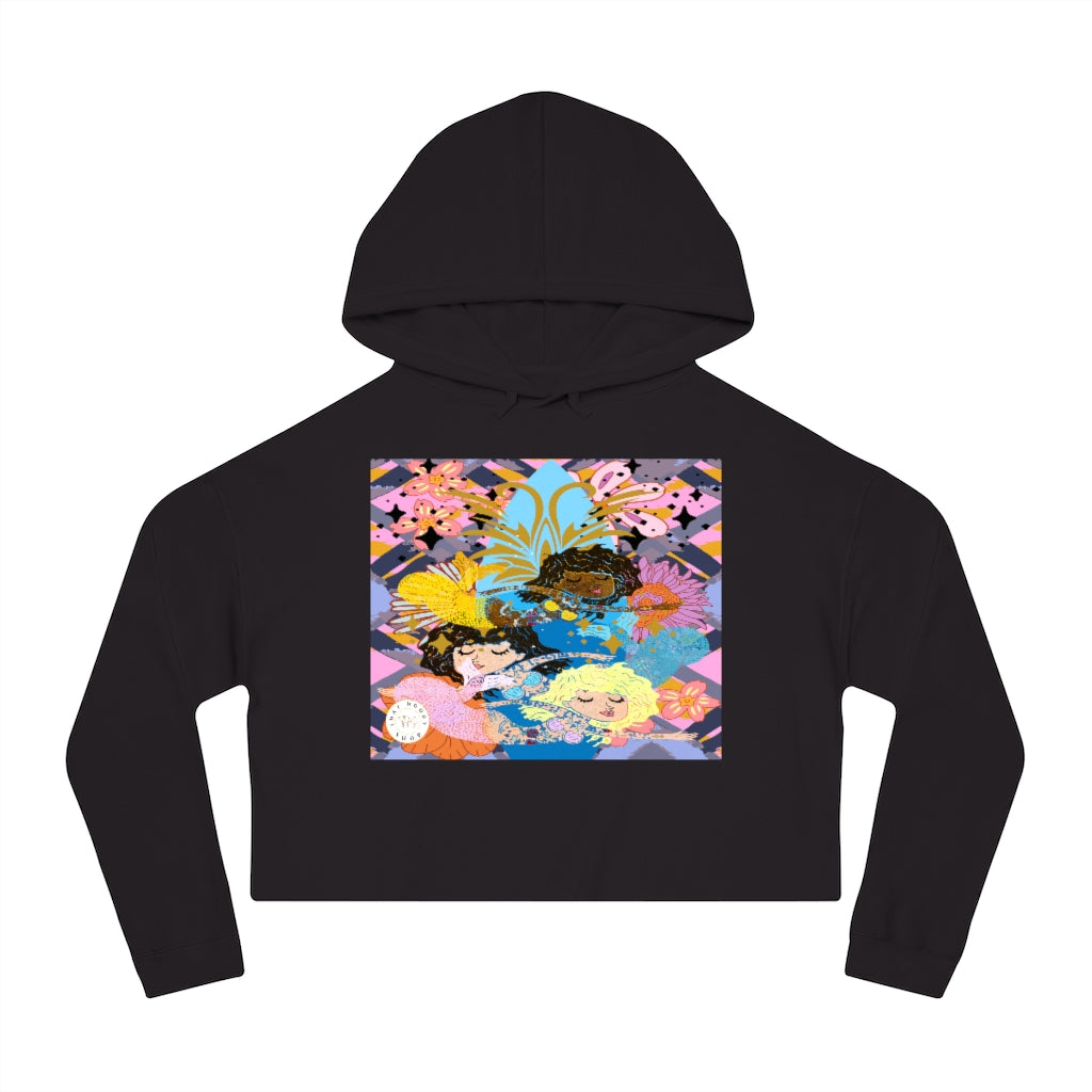 Three Mermaids Cropped Hoodie