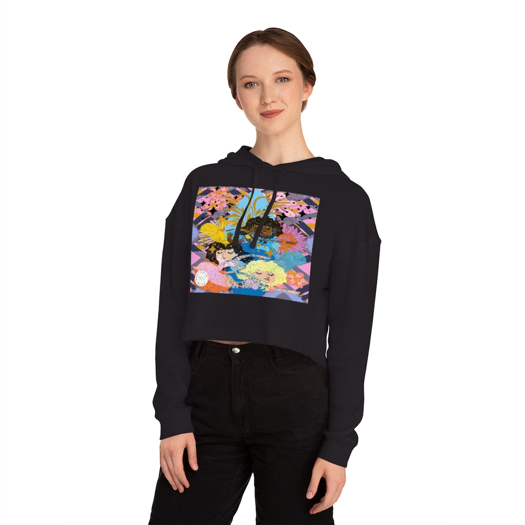 Three Mermaids Cropped Hoodie