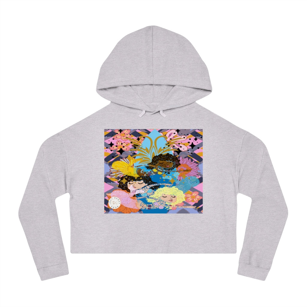 Three Mermaids Cropped Hoodie