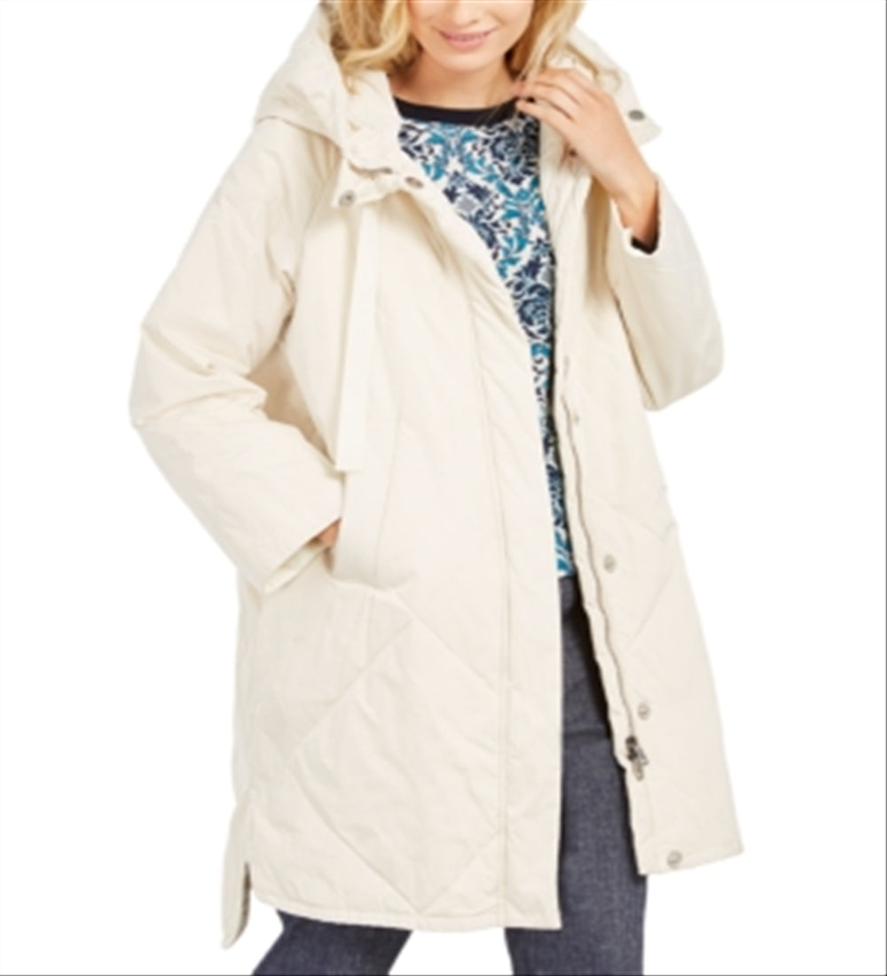 Weekend Max Mara Women's Hooded Puffer Coat White Size 6