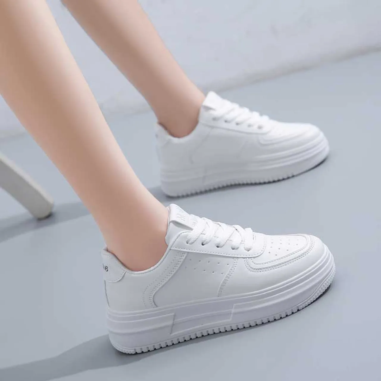 White label print casual platform shoe sneaker