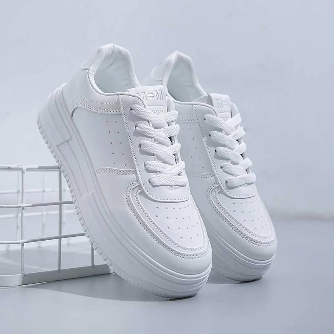 White label print casual platform shoe sneaker