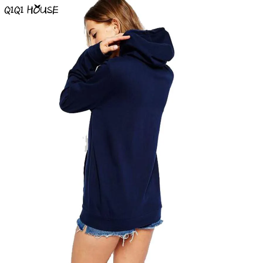 Womens Bomber Jacket Hooded Solid Blue Long Sleeve Coats Fitness Outwear Autumn Basic Jacket Camperas De Mujer#C928 SM6