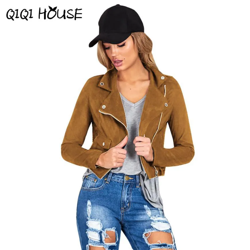 Womens Bomber Jacket Sexy Winter Slim Motorcycle Leather Jacket Zipper Coat Basic Wear Abrigos De Mujer#C819 SM6