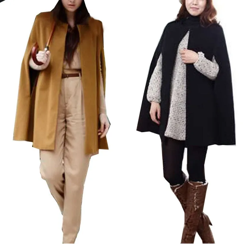 Women's Outwear Jacket Cape Overcoat Cloak Parkas Trench Coat PY3 SM6