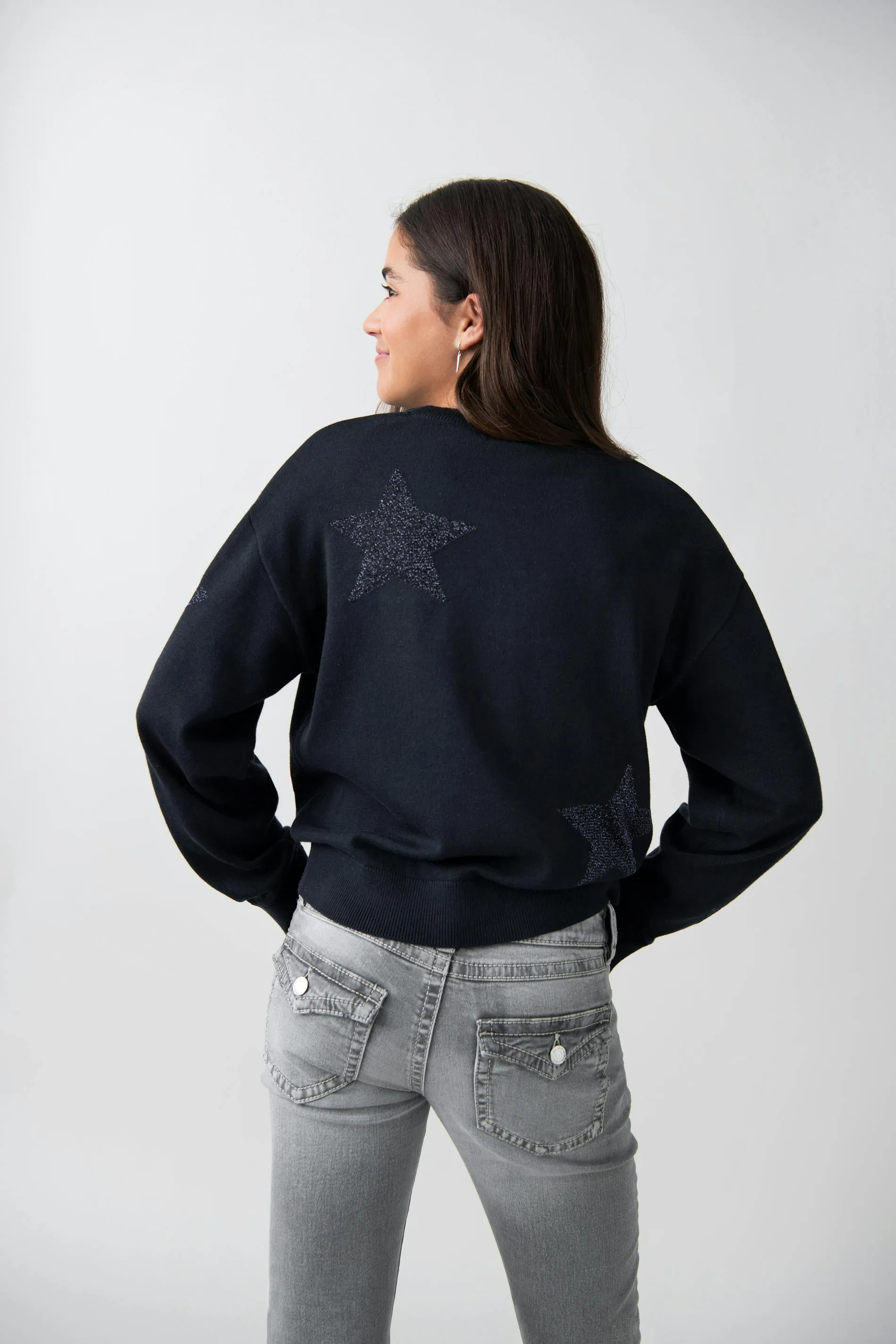 Y fine kn star sweater