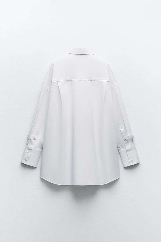 ZARA  |PIPED GABARDINE OVERSIZED SHIRT