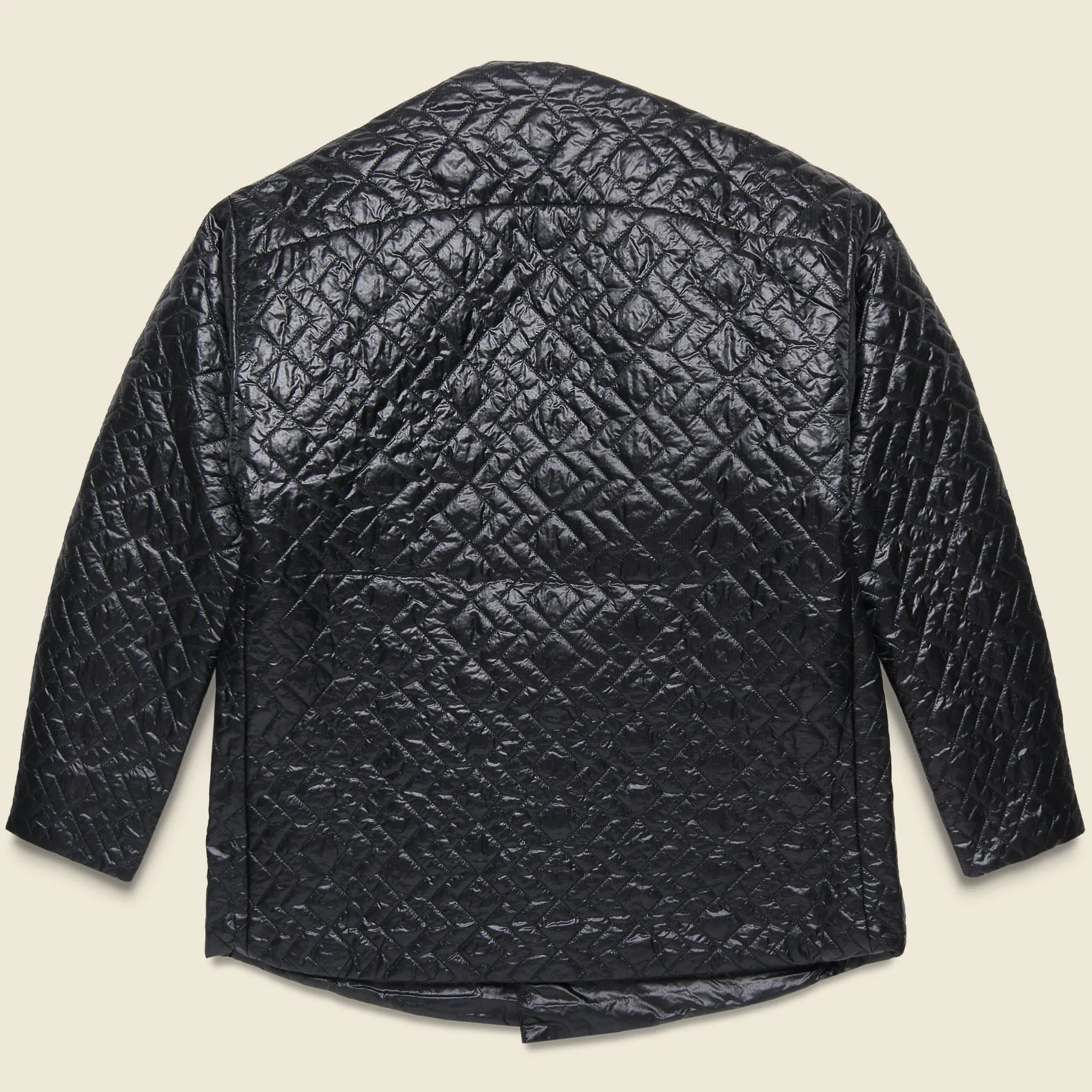 Zig Zag Crewneck Field Shell Jacket - Black