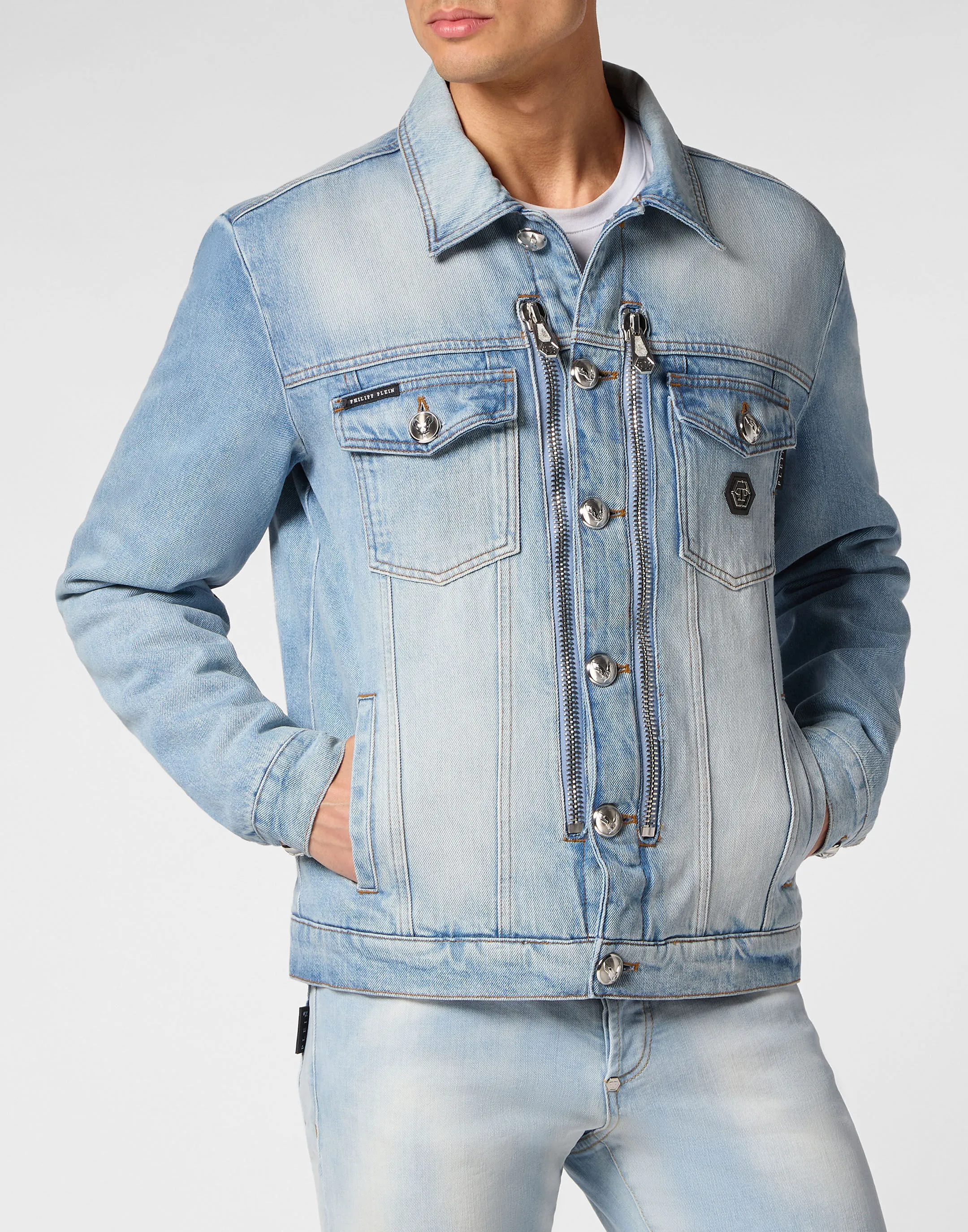 Zipped Denim Jacket Stones