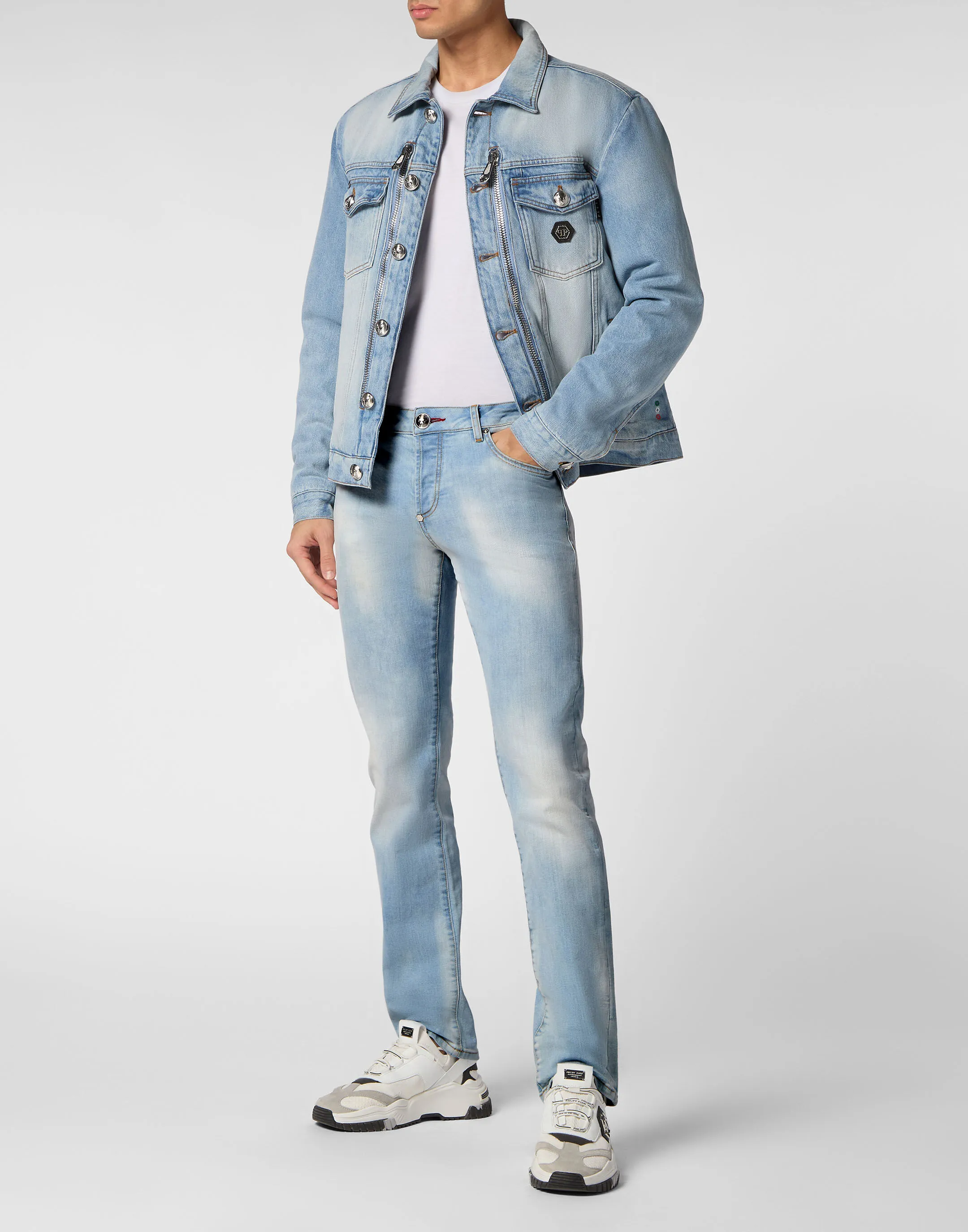 Zipped Denim Jacket Stones