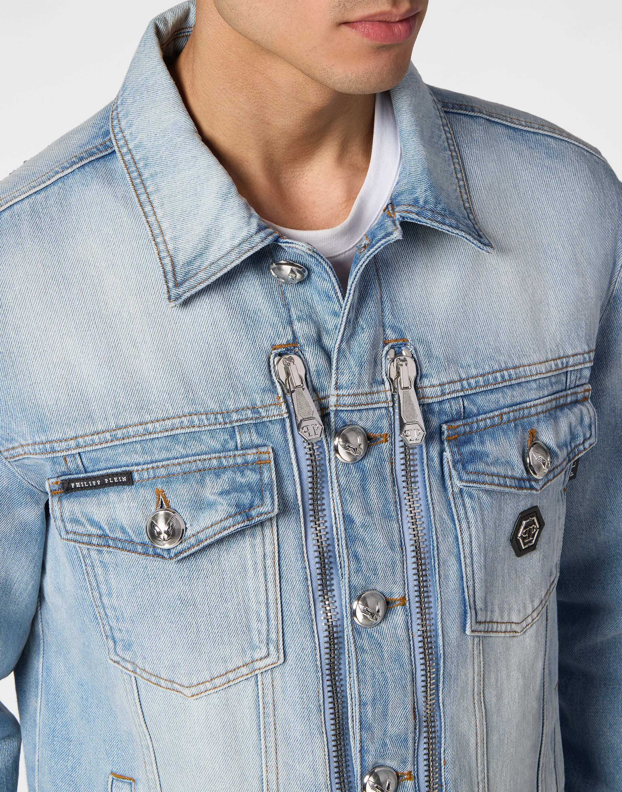 Zipped Denim Jacket Stones