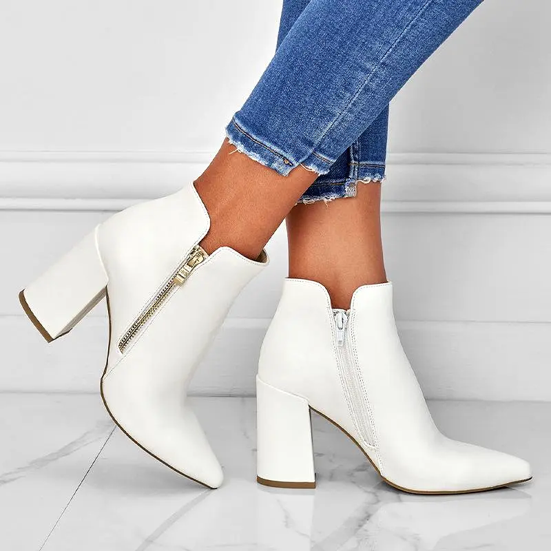 Zipper Ankle Boots